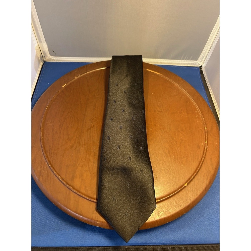 Adolfo Black Men's Polyester Silk‎ Blend Tie Necktie
